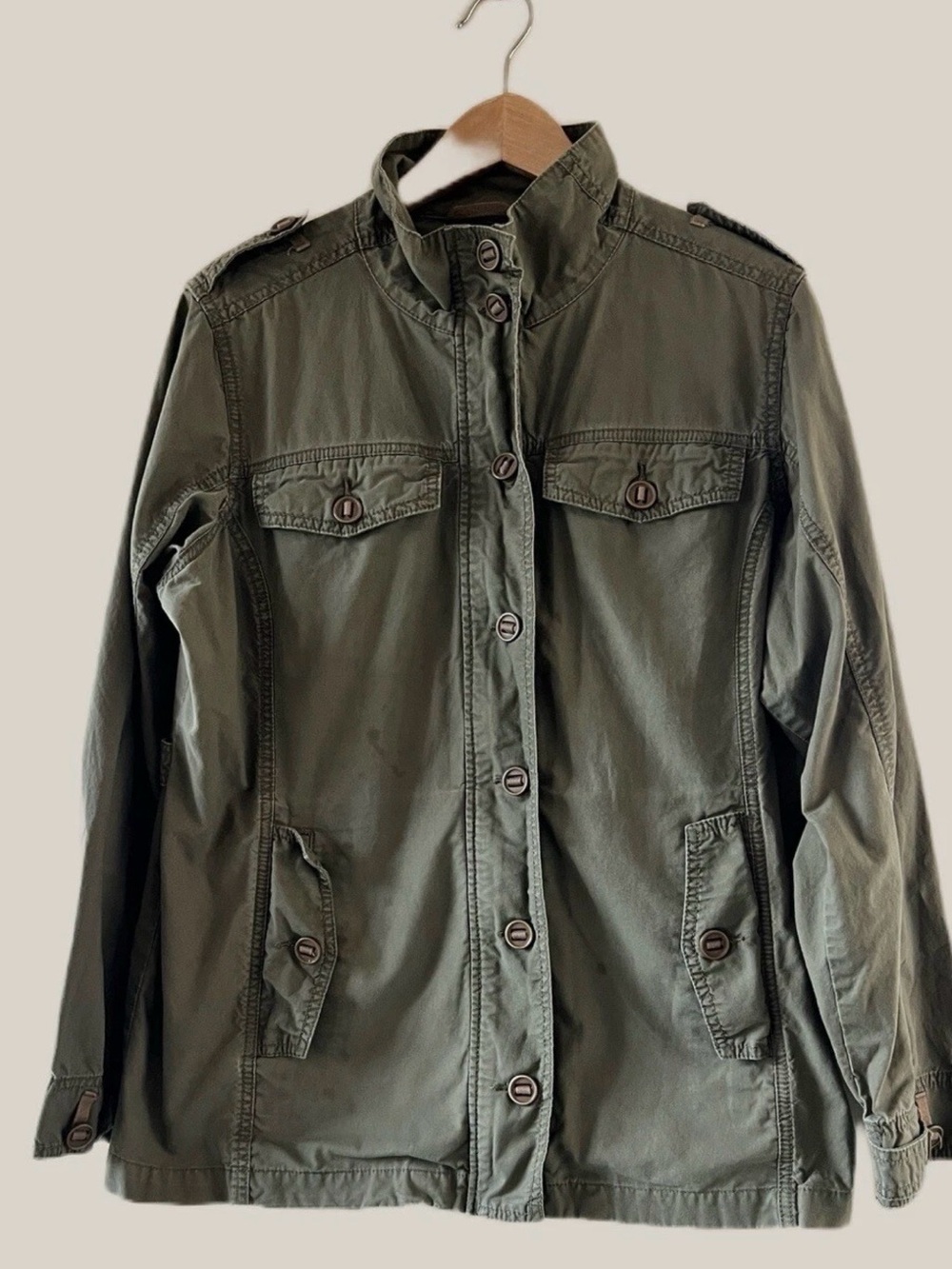 Cabela’s Women’s Olive Green Utility Field Jacket L Military Safari Cotton